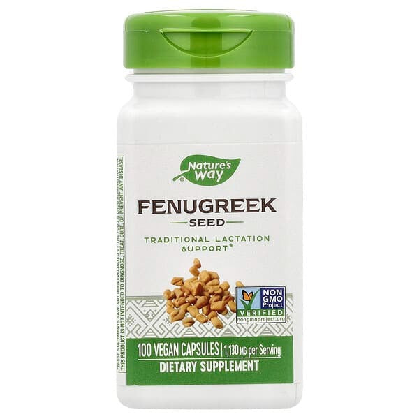 Nature's Way Fenugreek, Seed 1,130 mg, 100 Vegan Capsules (565 mg Per Capsule)
