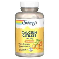 Solaray Calcium Citrate, Natural Orange, 1,000 mg, 60 Chewables (250 mg per Tablet)