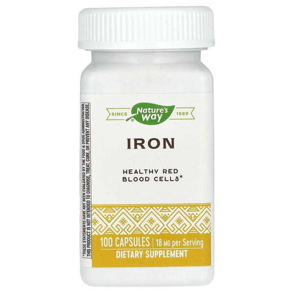 Nature's Way, Iron, 18 mg, 100 Capsules