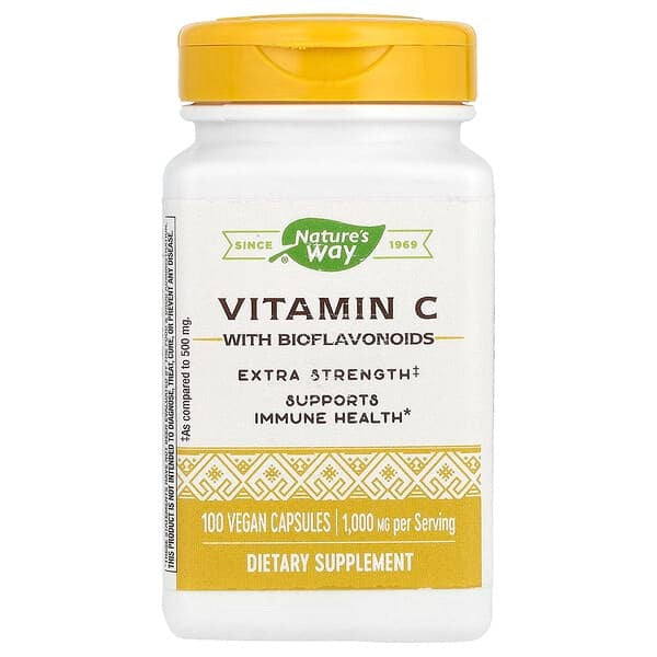 Nature's Way, Vitamin C With Bioflavonoids, Extra Strength, 1,000 mg, 100 Vegan Capsules