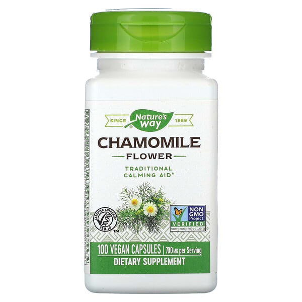 Nature's Way, Chamomile Flower, 700 mg, 100 Vegan Capsules (350 mg per Capsule)