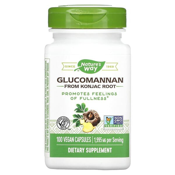 Nature's Way, Glucomannan from Konjac Root, 1,995 mg, 100 Vegan Capsules (665 mg per Capsule )