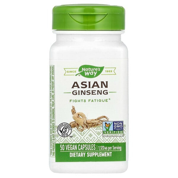 Nature's Way, Asian Ginseng, 1,120 mg, 50 Vegan Capsules (560 mg per Capsule)