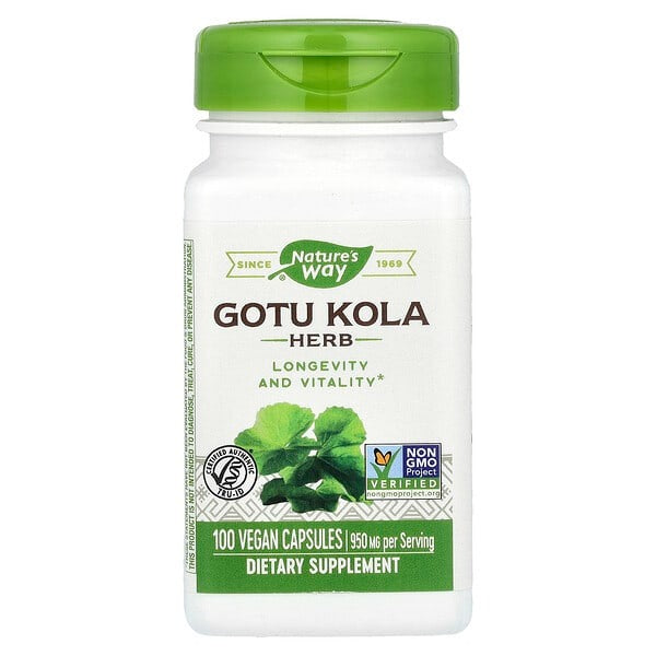 Nature's Way, Gotu Kola Herb, 950 mg, 100 Vegan Capsules (475 mg per Capsule)