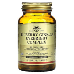 Solgar, Bilberry Ginkgo Eyebright Complex, 60 Vegetable Capsules