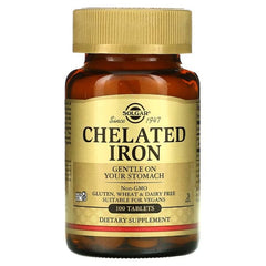 solgar iron, Chelated Iron, 100 Tablets