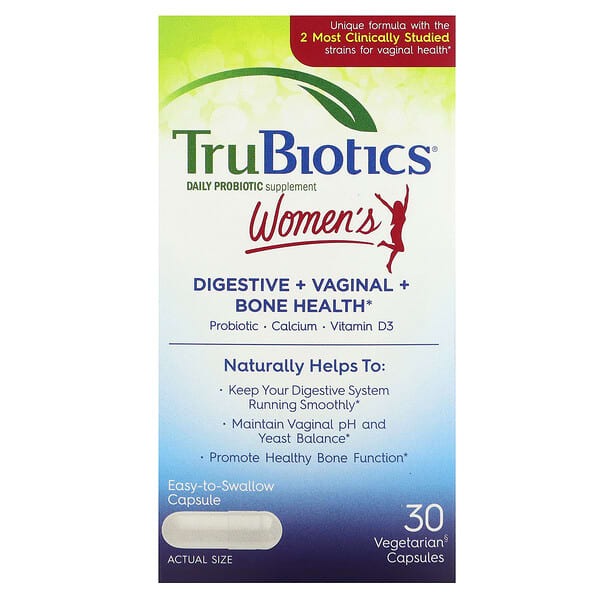 TruBiotics, Women's Digestive + Vaginal + Bone Health , 30 Vegetarian Capsules