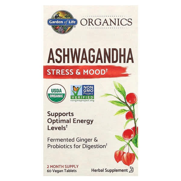 Garden of Life, Organics, Ashwagandha, 60 Vegan Tablets