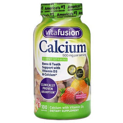 VitaFusion, Calcium, Natural Fruit & Cream Flavors, 500 mg, 100 Gummies (250 mg per Gummy)