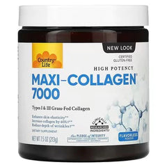 country life collagen powder, High Potency Maxi-Collagen 7000, Flavorless Powder, 7.5 oz