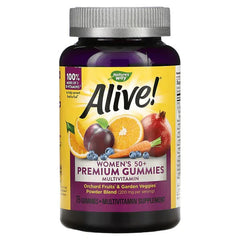 alive 50 plus gummies, Alive! Women's 50+ Premium Gummies Multivitamin, Cherry & Grape, 75 Gummies
