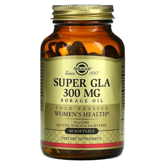 Solgar Super GLA, Borage Oil, Women's Health, 300 mg, 60 Softgels