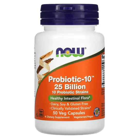 NOW Foods Probiotic 10 25 Billion, 50 Veg Capsules