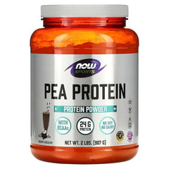 now protein powder, Sports, Pea Protein Powder, Creamy Chocolate, 2 lbs (907 g)
