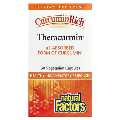 Natural Factors, CurcuminRich, Theracurmin, 30 mg, 30 Vegetarian Capsules