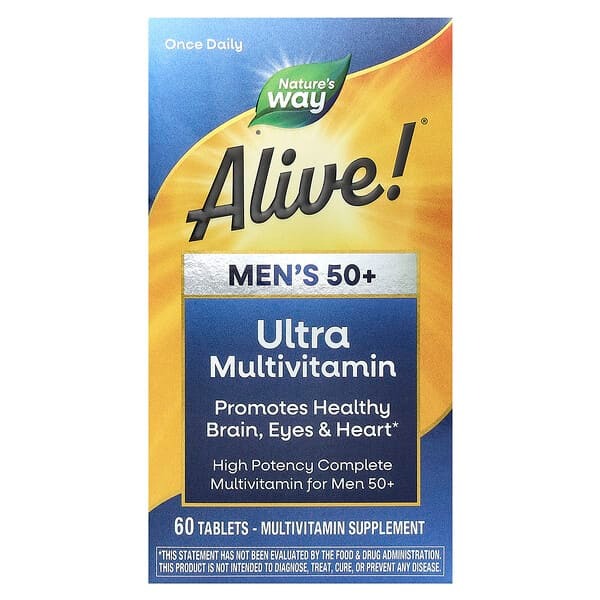 nature's way alive men's 50, + Ultra Potency Complete Multivitamin, 60 Tablets