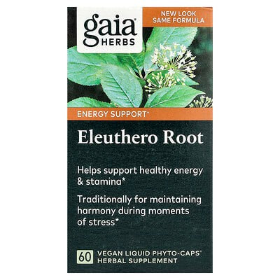 Gaia Herbs, Eleuthero Root, 60 Vegan Liquid Phyto-Caps® (277 mg per Capsule)