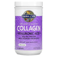 Garden of Life, Wild Caught & Grass Fed Collagen, Hyaluronic Acid, Unflavored, 9.52 oz (270 g)