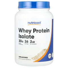 Nutricost Whey Protein Isolate, Unflavored, 2 lb (907 g)