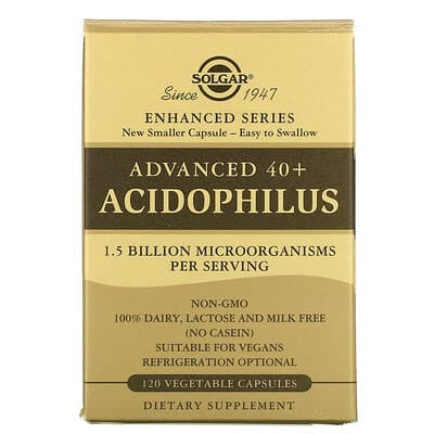 Solgar Advanced 40+ Acidophilus, 120 Vegetable Capsules