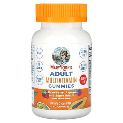 MaryRuth's, Adult Multivitamin, Strawberry, Papaya and Super Punch, 60 Gummies