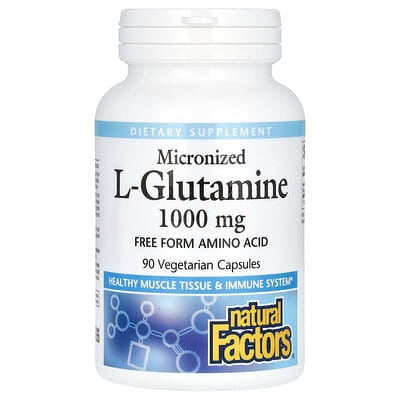 Natural Factors, Micronized L-Glutamine, 1,000 mg, 90 Vegetarian Capsules