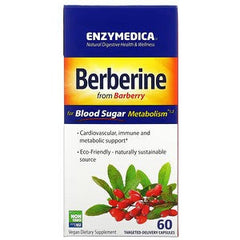 Enzymedica Berberine, for Blood Sugar Metabolism, 60 Targeted-Delivery Capsules