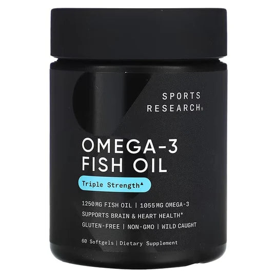 triple strength omega-3 fish oil, 60 Softgels, Sports Research