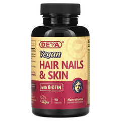 Deva, Vegan Hair Nails & Skin with Biotin, 90 Tablets