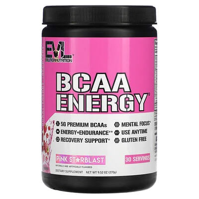 EVLution Nutrition, BCAA ENERGY, Pink Starblast, 9.52 oz,  pink starblast bcaa energy