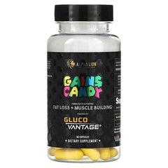ALPHA LION, Gains Candy, Gluco Vantage, 60 Capsules