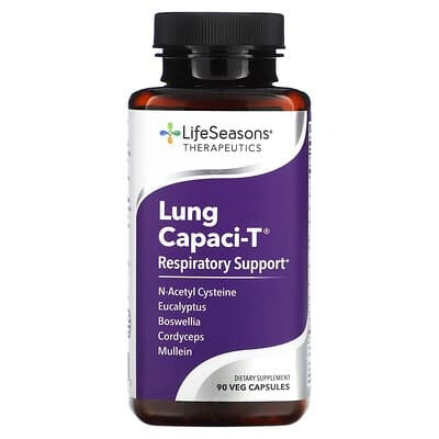 LifeSeasons, Lung Capaci-T, Respiratory Support, 90 Veg Capsules
