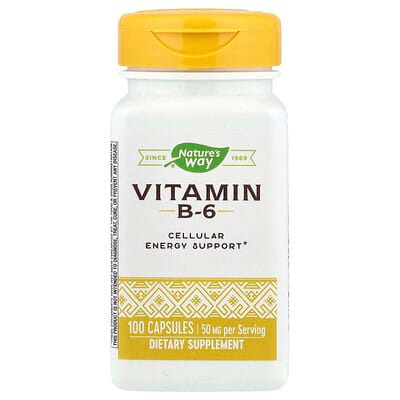 Nature's Way, Vitamin B-6, 50 mg, 100 Capsules
