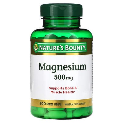 Nature's Bounty, Magnesium, 500 mg, 200 Coated Tablets