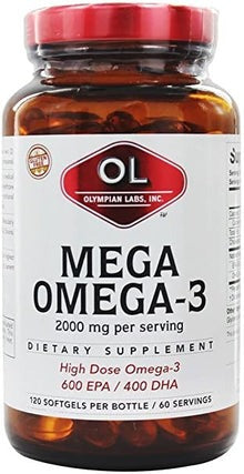 Olympian Labs Mega Omega-3 Fish Oils -- 120 Softgels, ol omega 3