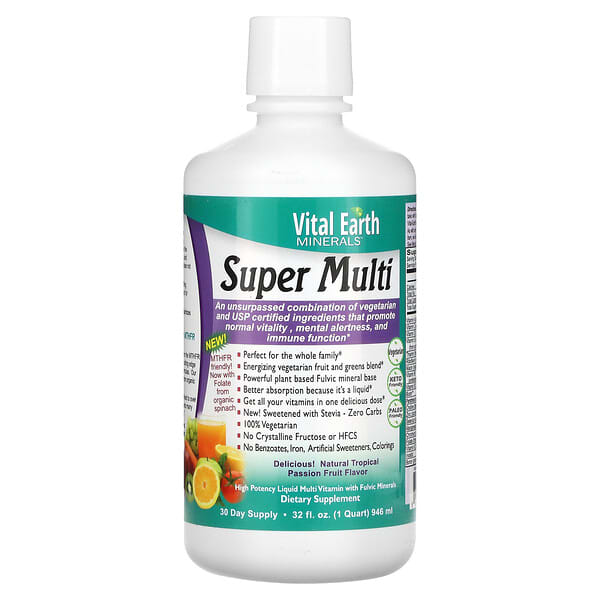 Vital Earth Minerals, Super Multi, Natural Tropical Passion Fruit, 32 fl oz (946 ml)