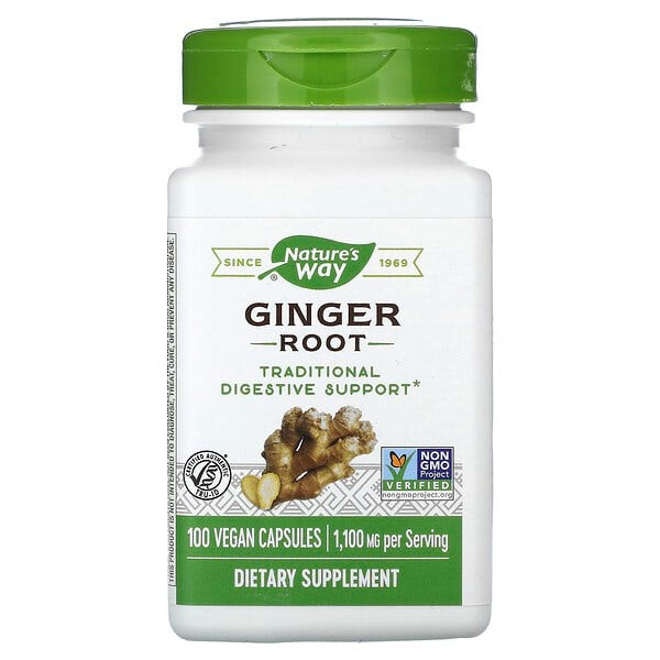 Nature's Way Ginger Root, 550 mg, 100 Vegan Capsules