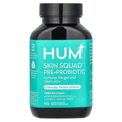 HUM Nutrition, Skin Squad Pre + Probiotic, 60 Vegan CapsulesHUM Nutrition, Skin Squad Pre + Probiotic, 60 Vegan Capsules