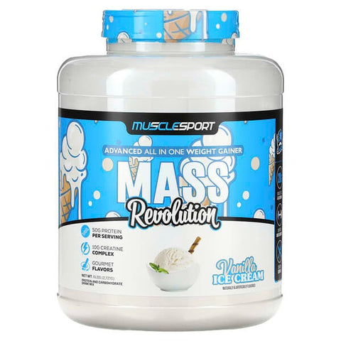 MuscleSport, Mass, Revolution, Vanilla Ice Cream, 6 lbs (2,721 g)