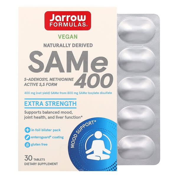jarrow sam e, SAMe 400, Extra Strength, 30 Tablets