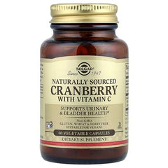 Solgar, Cranberry with Vitamin C, Naturally Sourced, 60 Vegetable Capsules