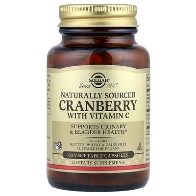 Solgar, Cranberry with Vitamin C, Naturally Sourced, 60 Vegetable Capsules