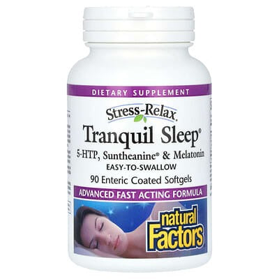 Natural Factors, Stress-Relax, Tranquil Sleep, 90 Enteric Coated Softgels