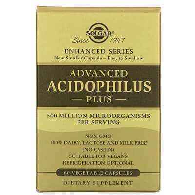 Solgar, Advanced Acidophilus Plus, 60 Vegetable Capsules