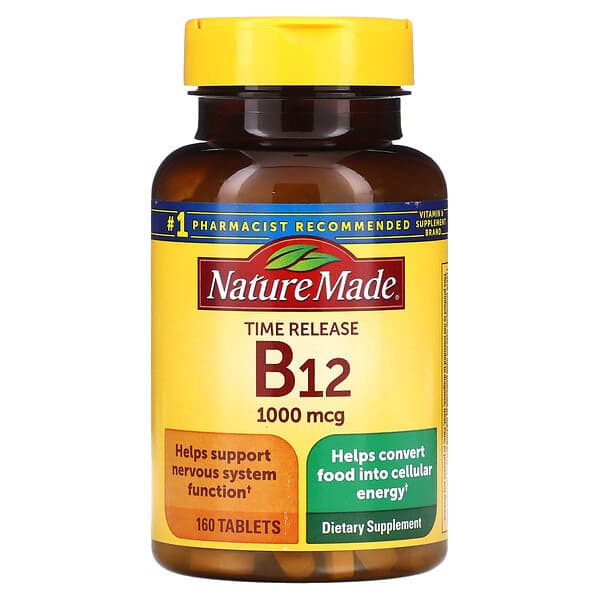 vitamin b12 nature made, Nature Made B12, Time Release, 1,000 mcg, 160 Tablets