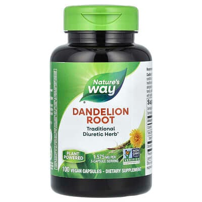 Nature's Way, Dandelion Root, 100 Vegan Capsules (525 mg per Capsule)