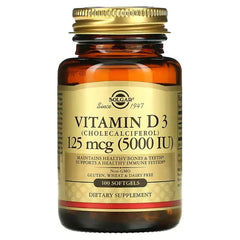 solgar vitamin d3 5000 iu, (Cholecalciferol), 125 mcg (5,000 IU), 100 Softgels