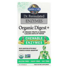 dr formulated enzymes organic digest,Tropical Fruit , 90 Chewables by Garden of Life