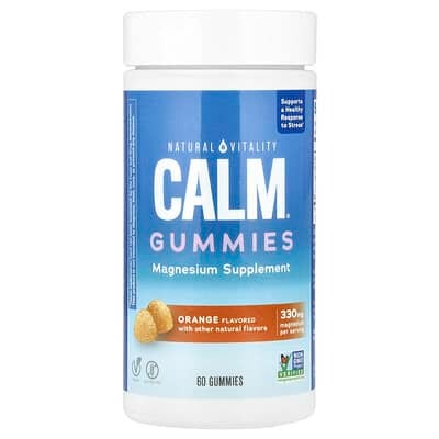 Natural Vitality, CALM®, Magnesium Gummies, Orange, 60 Gummies (82.5 mg per Gummy)