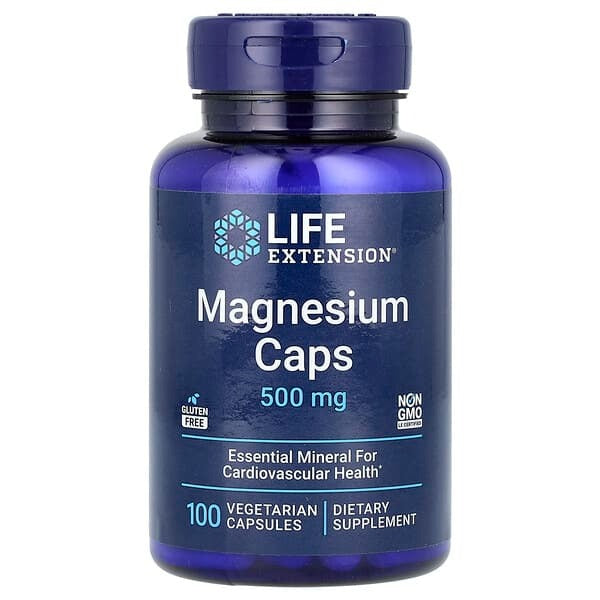 Life Extension Magnesium, Caps, 500 mg, 100 Vegetarian Capsules